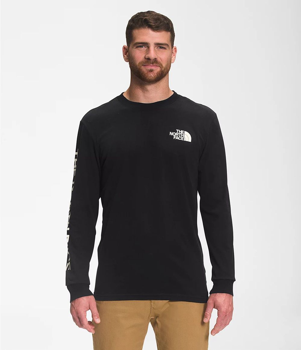 The North Face Lange Ärmel Tnf Sleeve Hit T-Shirts Herren - Schwarz CH-366YEEQ